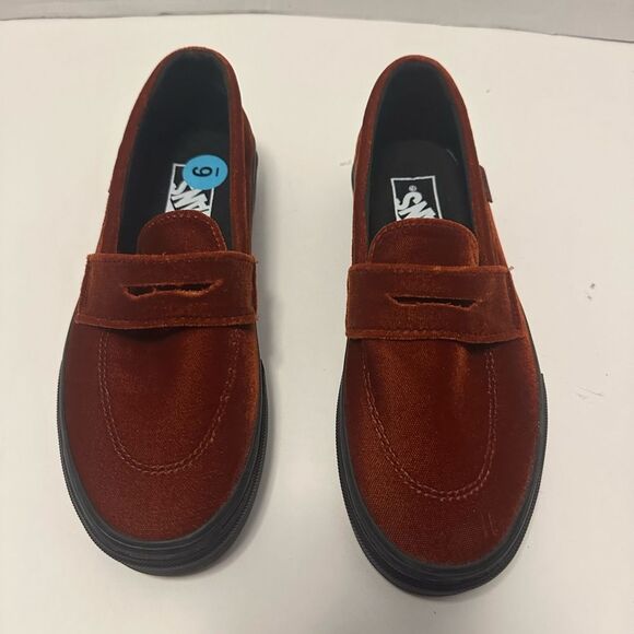VANS Skate Style 53 Shoes Port Red Velvet Loafer NEW size women’s 7.5 men’s 6 - Picture 1 of 11